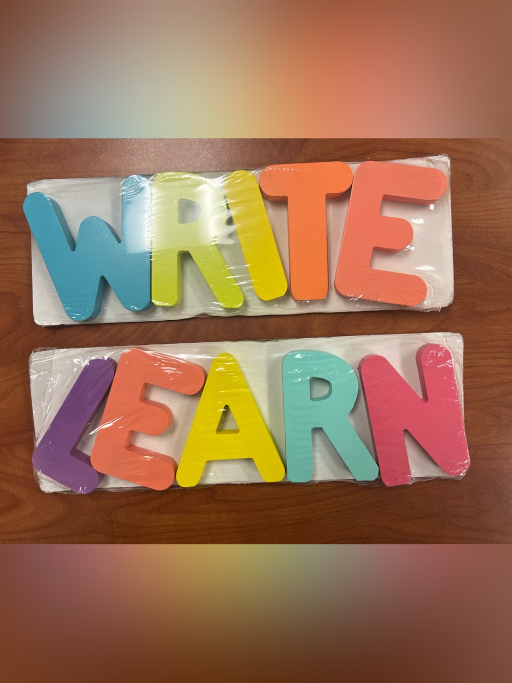 LEARN + WRITE Wooden Letters Classroom Decor NWT